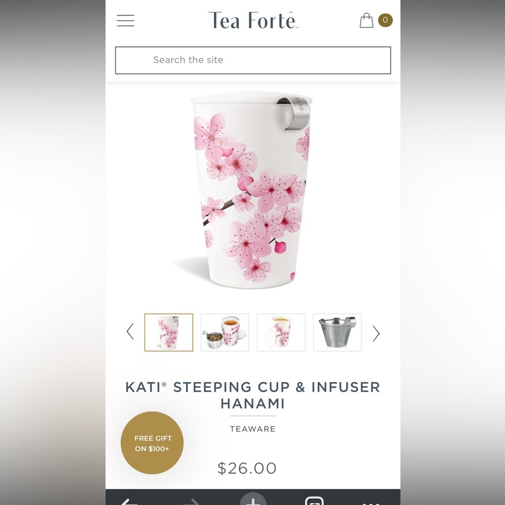 Forte Hanami Pink Blossom Infuser Cup